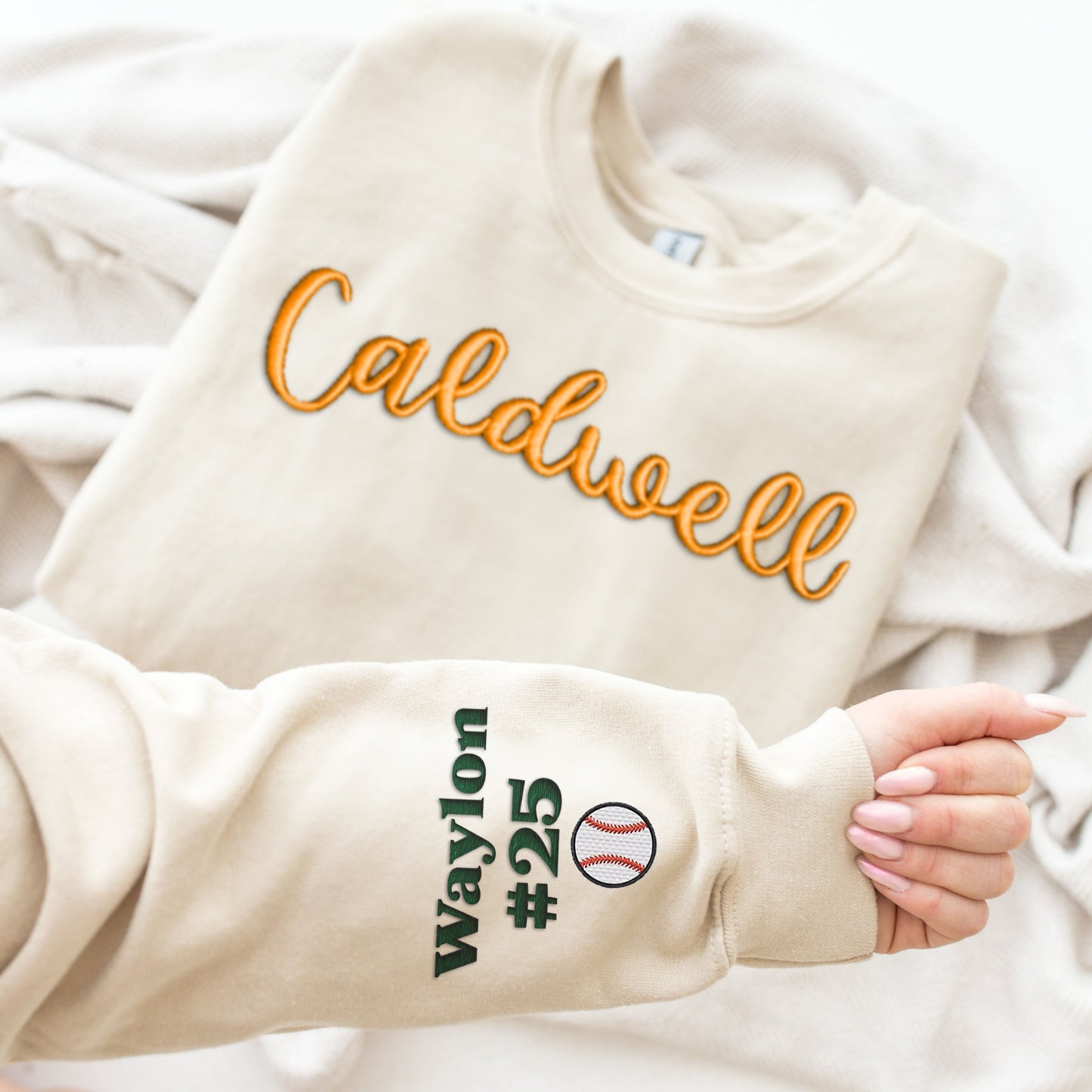 🏈🏀⚾️🥎Custom Game Day 3D PUFF Embroidery College Team Sweatshirt