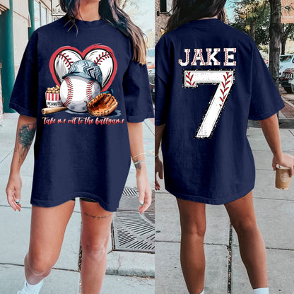Custom Baseball love T-shirt/Custom Number Tee/Game Day Family Shirt