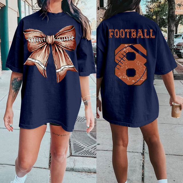 Custom Retro Softball/baseball/basketball/Football Bow Print Shirt