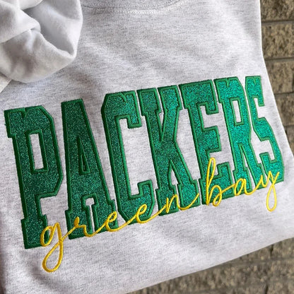 Custom Embroidered Glitter Vinyl Team Sweatshirt