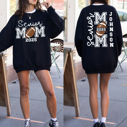 Personalized Senior Football Mom 2025 Sweatshirt, Football Mama Sweatshirt, Sports Mom Sweatshirt