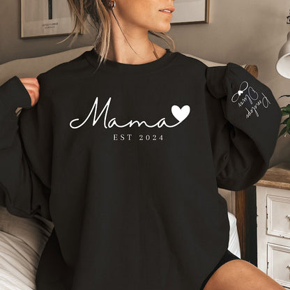 Mom,Thanks For Your Endless Love-Custom Minimalist Mama Sweatshirt with Kids Names