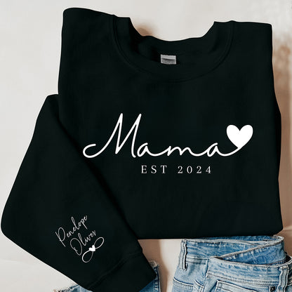 Mom,Thanks For Your Endless Love-Custom Minimalist Mama Sweatshirt with Kids Names