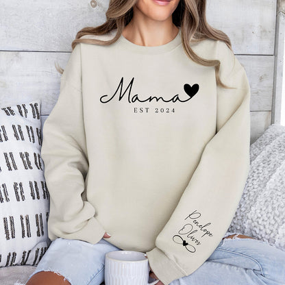 Mom,Thanks For Your Endless Love-Custom Minimalist Mama Sweatshirt with Kids Names