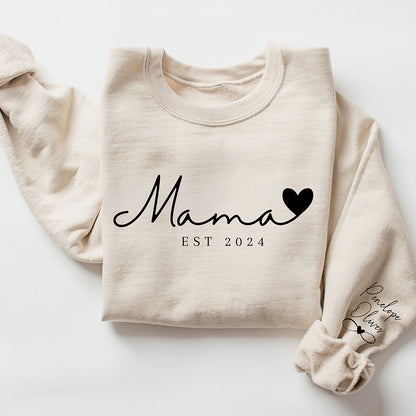 Mom,Thanks For Your Endless Love-Custom Minimalist Mama Sweatshirt with Kids Names