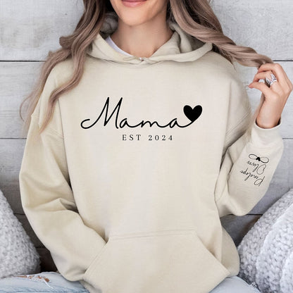 Mom,Thanks For Your Endless Love-Custom Minimalist Mama Sweatshirt with Kids Names