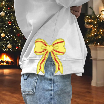 Personalized Bundle Sport Side Bow Applique Side Bow Machine Embroidery Sweatshirt