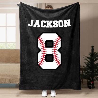 Personalized Baseball Cozy Blanket