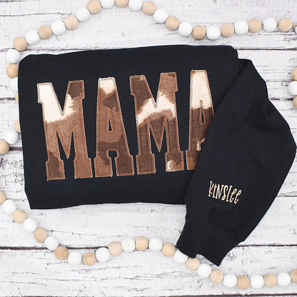 Custom Cow MAMA Embroidery Sweatshirt