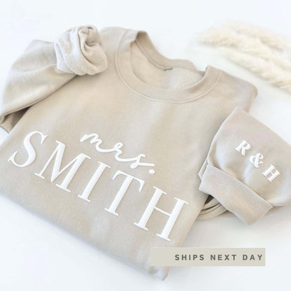 Custom 3D PUFF Embossed Engagement gift Future Mrs Sweatshirt