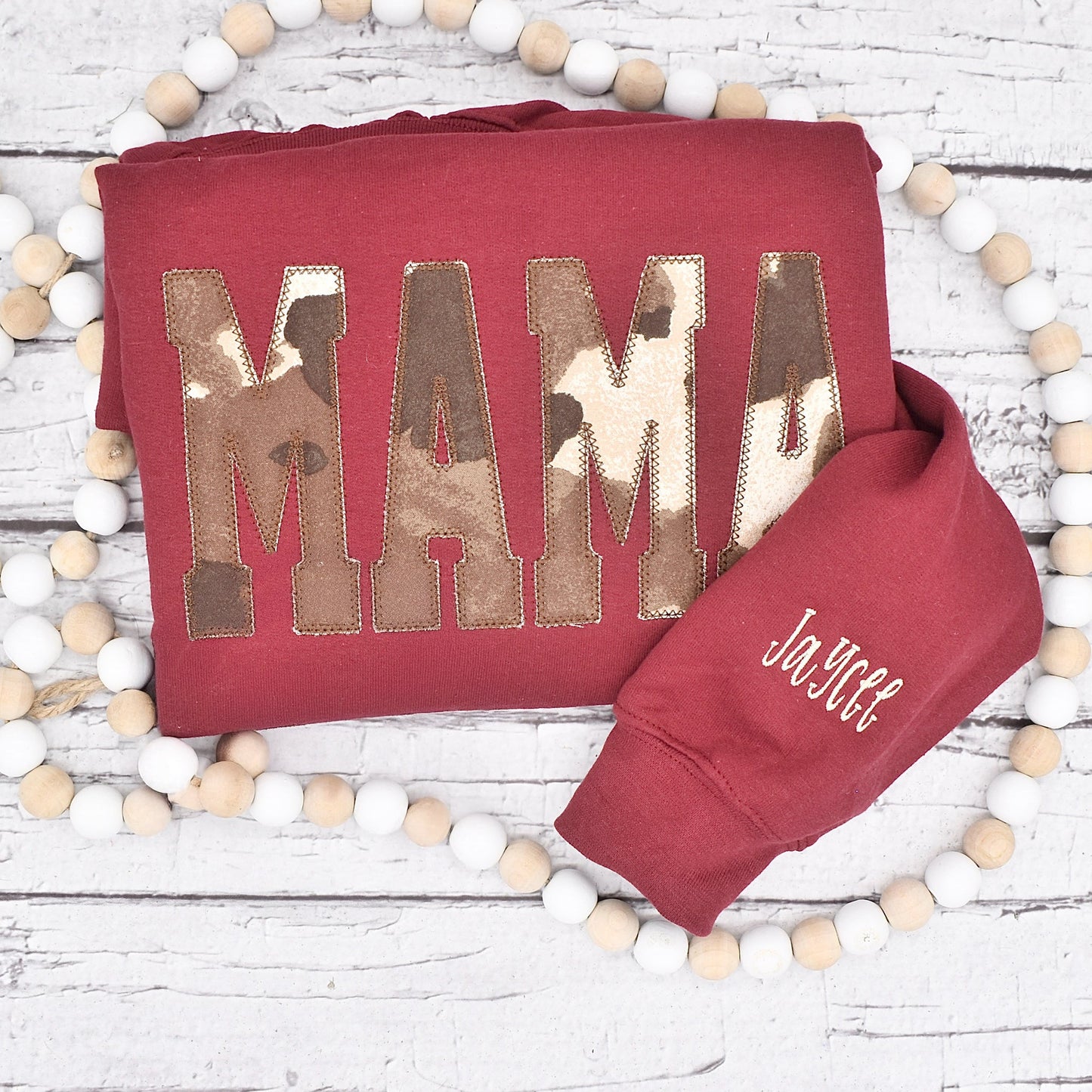 Custom Cow MAMA Embroidery Sweatshirt