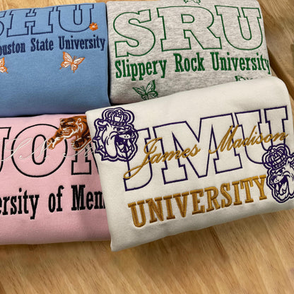 Custom Embroidered University Sweatshirt