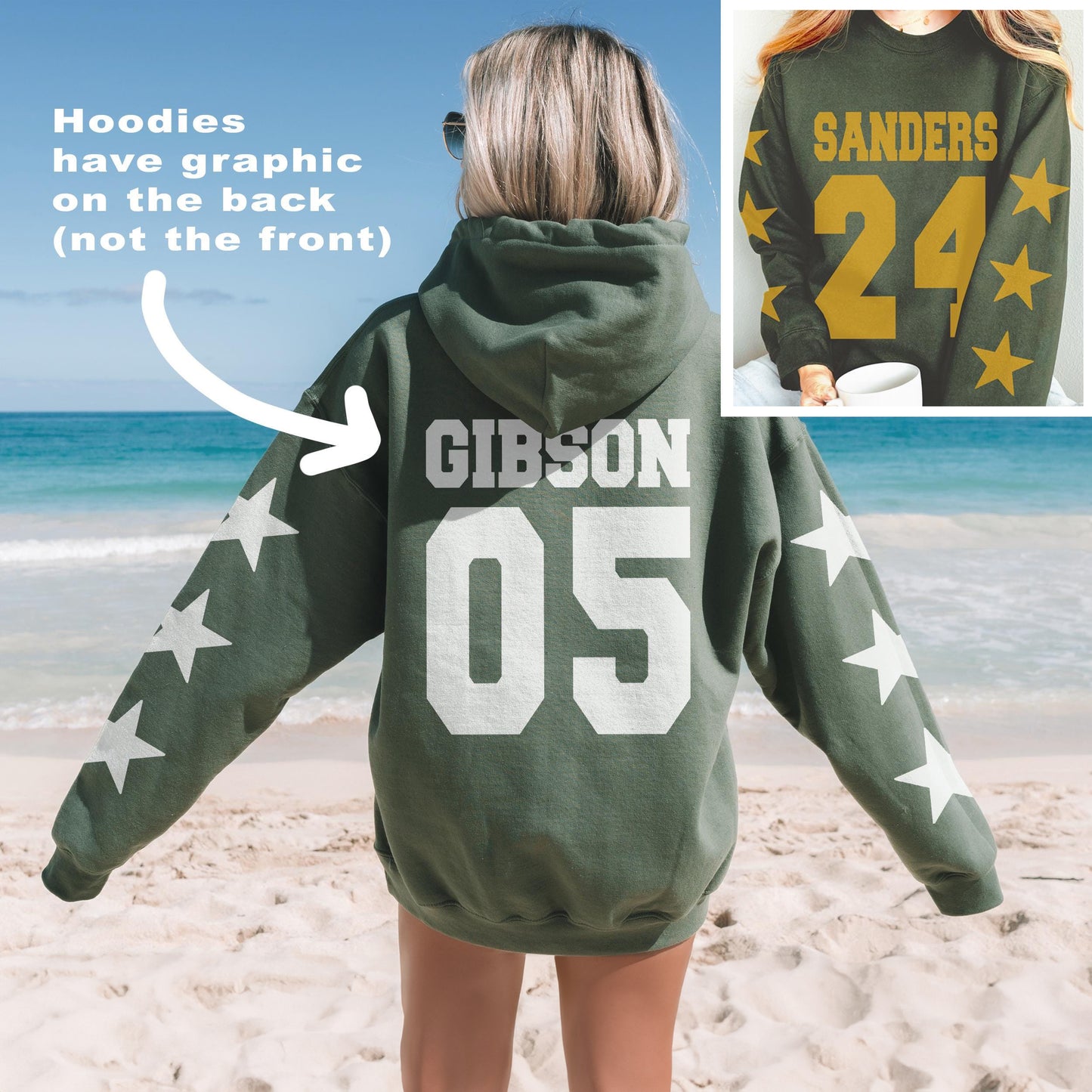 Custom Sports Number Sweatshirt, Personalized Player Shirts, Sports Mom Fan Gear