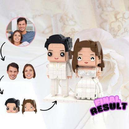 Personalized Wedding Brick Buddies, Custom Bride and Groom Brick Figures