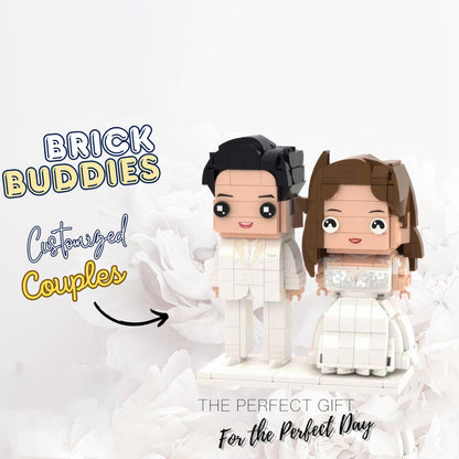 Personalized Wedding Brick Buddies, Custom Bride and Groom Brick Figures