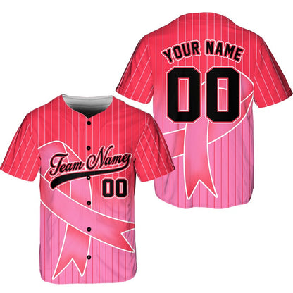 Personalized Breast Cancer Team Name And Number Baseball Jersey