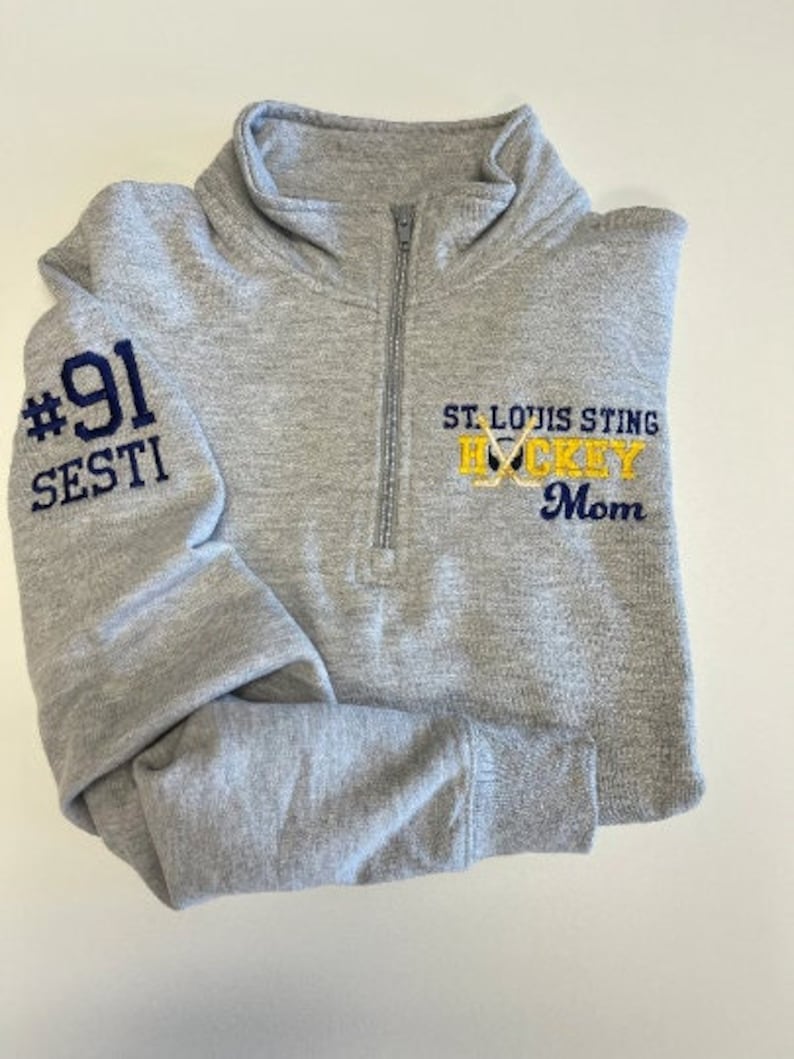 Hockey Mom Shirt, Hockey Team Shirt, Gift For Mom, 1/4 Zip Sweatshirt