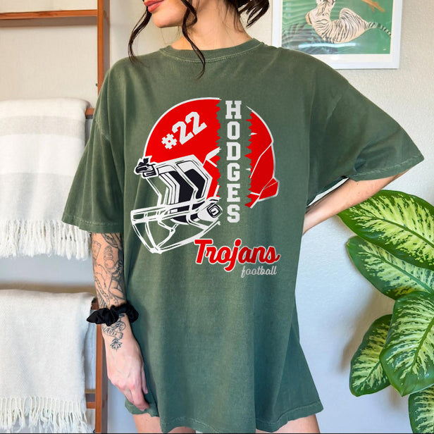 Personalized Football T-Shirt/Custom Football Helmet Frame Shirts/Football Dad Football Mom T Shirt