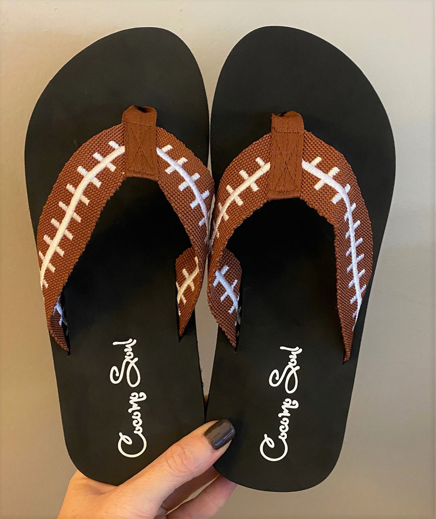 Embroidered Baseball/Football/Softball Flip Flops  Sandals Baseball/Football/Softball Thongs Cocomo Soul