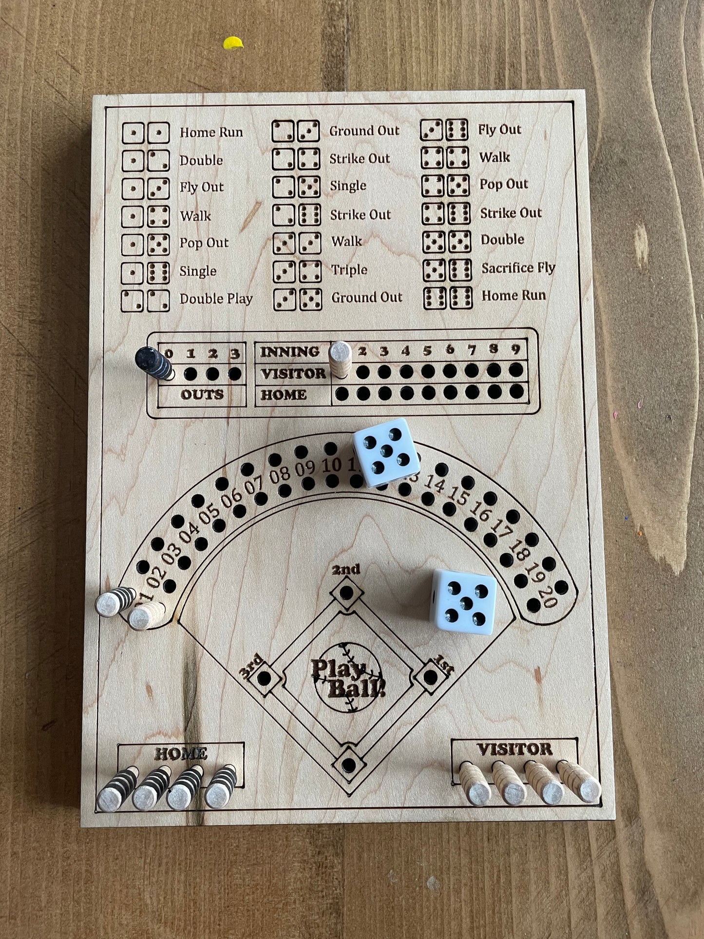 Dice Baseball Travel，Baseball Dice Board Game