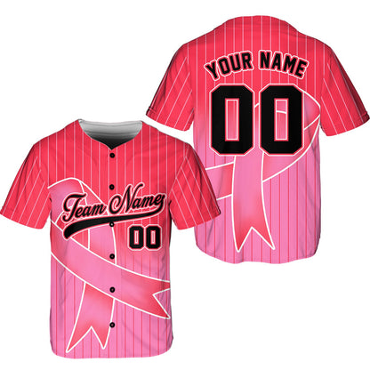 Personalized Breast Cancer Team Name And Number Baseball Jersey