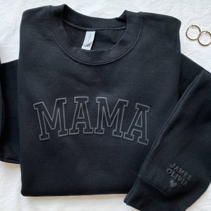 Personalized Mama Sweatshirt with Kid Names on Sleeve, Mothers Day Gift, Birthday Gift for Mom, New Mom Gift, Minimalist Cool Mom Sweater