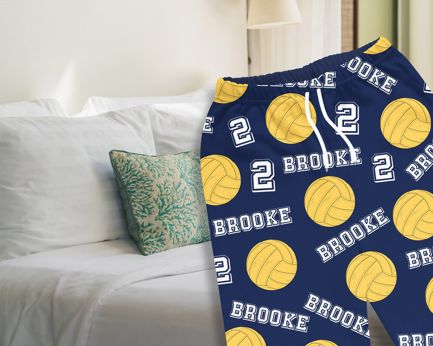 Personalized Volleyball Pajama with your name, Sports gift