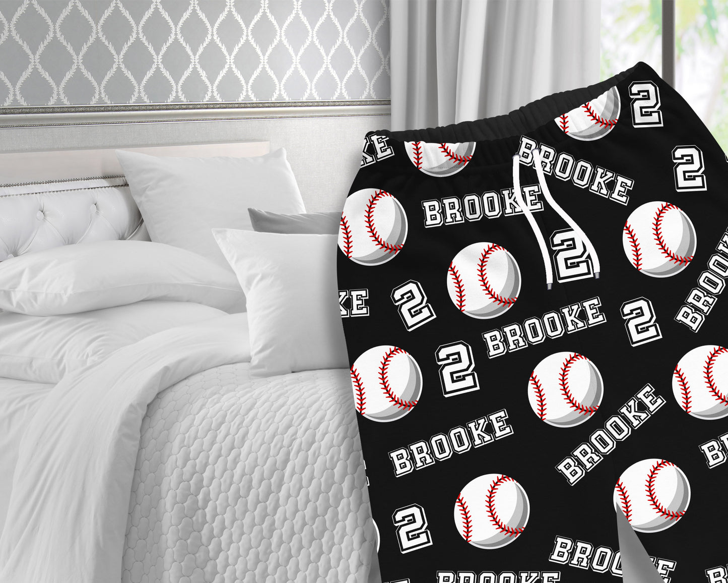 Personalized Baseball Pajama with your name, Sports gift