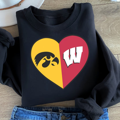 Personalized Split Heart Any Teams Sweatshirt，School Rivalry Sweatshirt