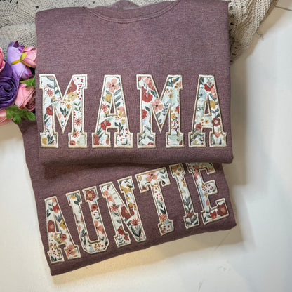 Custom Embriodered MAMA Floral Sweatshirt