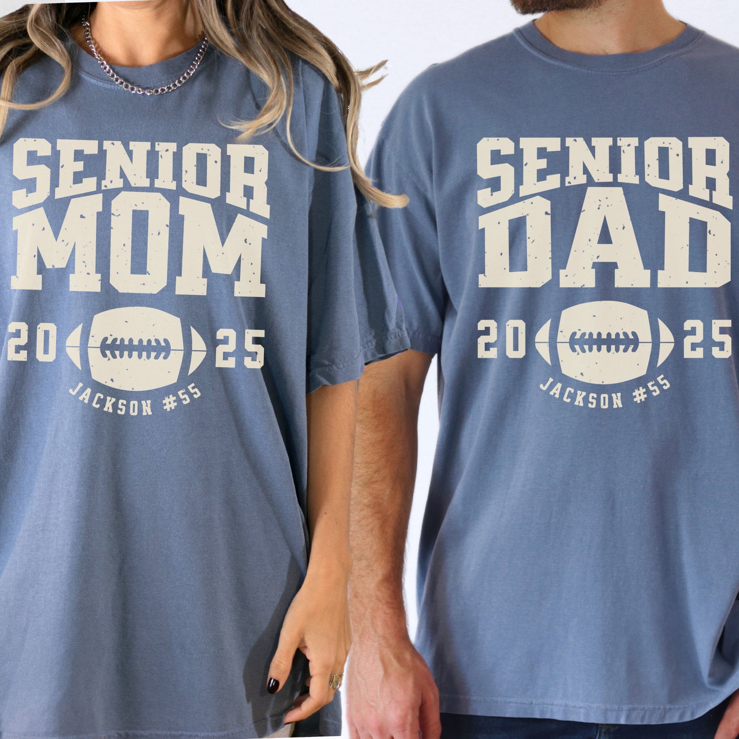 Custom Football Dad/Mom Shirt, Mom Football Tee,Sports Mom/Dad Tee，Custom Comfort Colors Tee