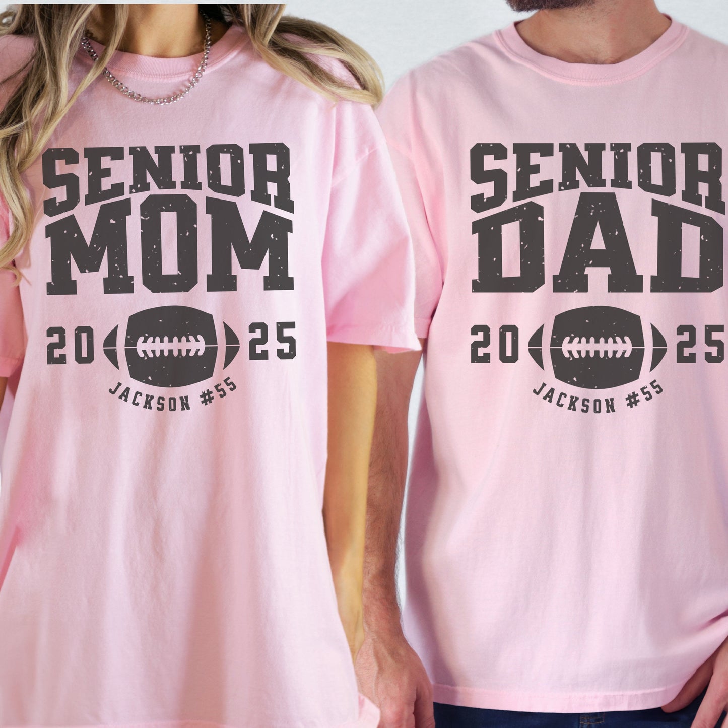 Custom Football Dad/Mom Shirt, Mom Football Tee,Sports Mom/Dad Tee，Custom Comfort Colors Tee