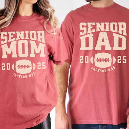 Custom Football Dad/Mom Shirt, Mom Football Tee,Sports Mom/Dad Tee，Custom Comfort Colors Tee