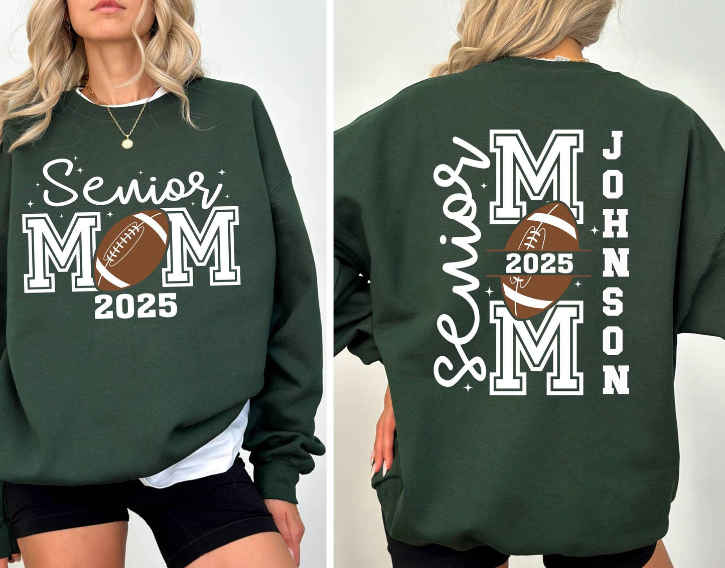 Personalized Senior Football Mom 2025 Sweatshirt, Football Mama Sweatshirt, Sports Mom Sweatshirt