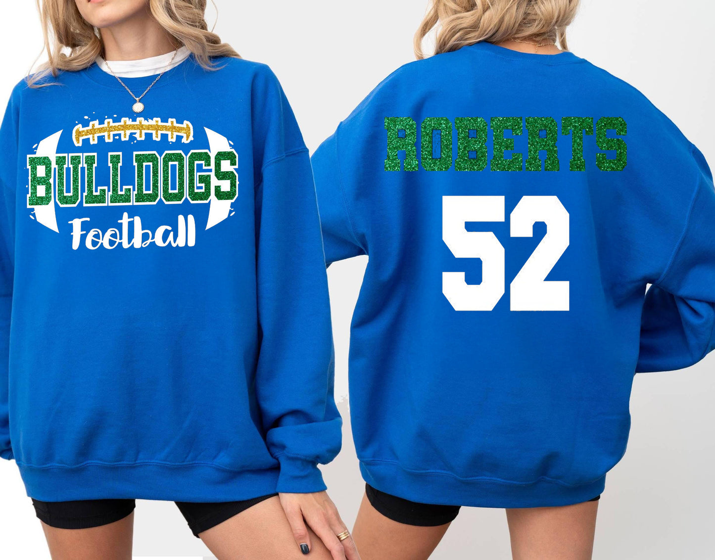 Custom Glitter Football Mascot Sweatshirt, Personalized Football Team Sweatshirt