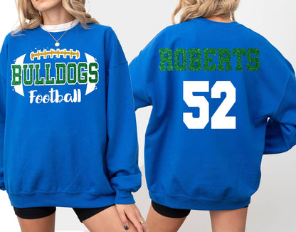 Custom Glitter Football Mascot Sweatshirt, Personalized Football Team Sweatshirt