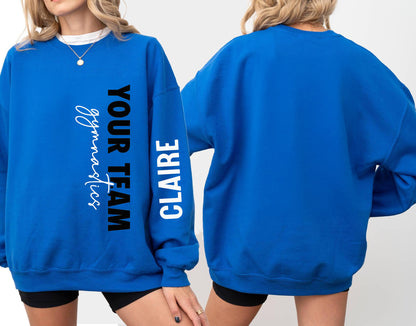 Personalized FamilySport Sweatshirt,Custom Gymnastics Hoodie, Glitter Gymnastics Mom Shirt