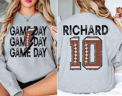 Personalize Football Mom Sweatshirt With Kids Number & Name, Football Mom Shirt, Football Season Shirt