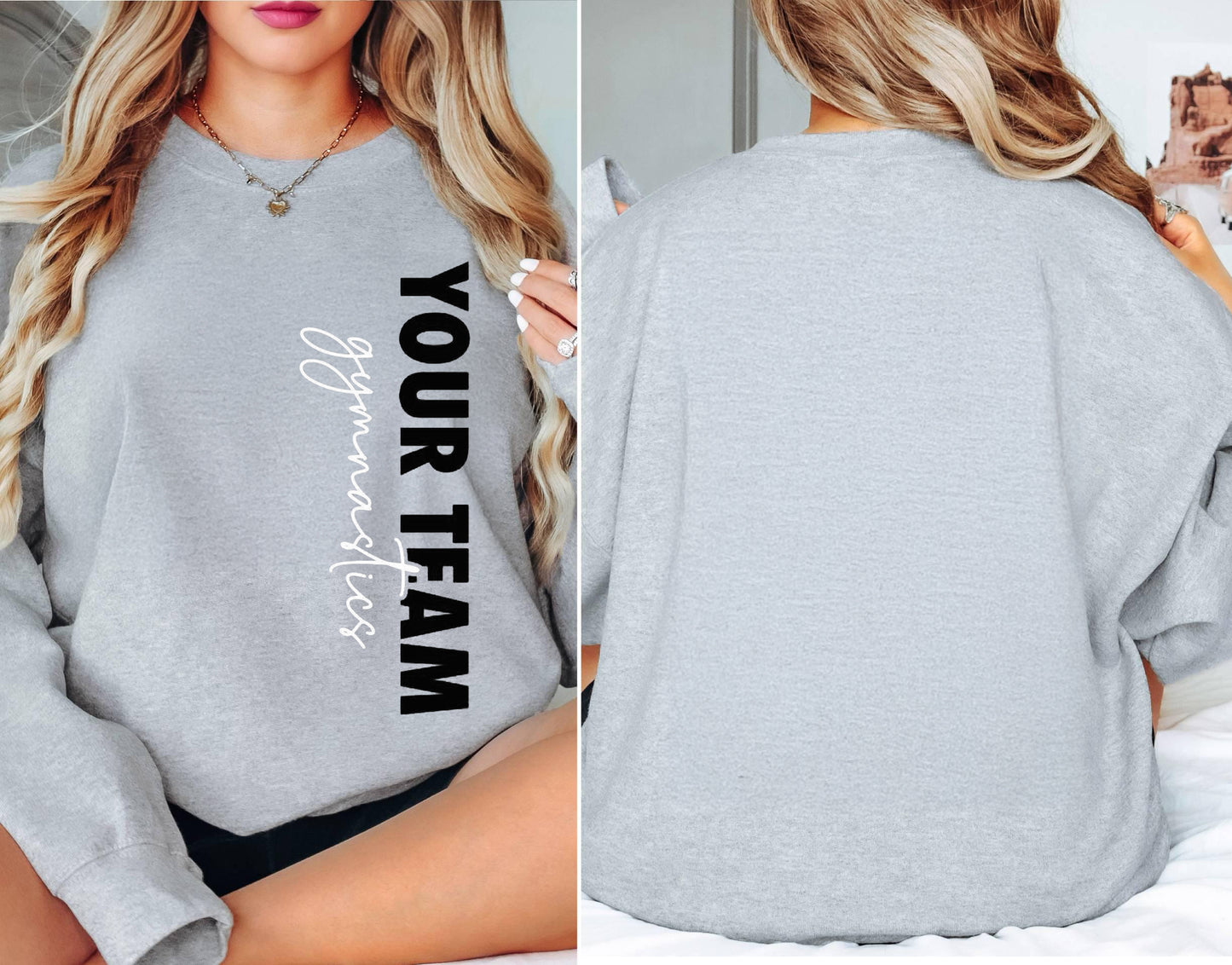 Personalized FamilySport Sweatshirt,Custom Gymnastics Hoodie, Glitter Gymnastics Mom Shirt