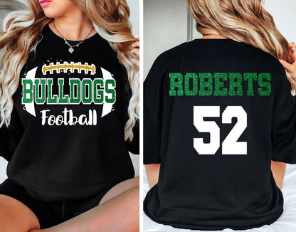 Custom Glitter Football Mascot Sweatshirt, Personalized Football Team Sweatshirt