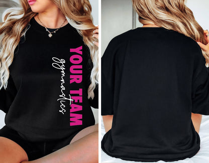 Personalized FamilySport Sweatshirt,Custom Gymnastics Hoodie, Glitter Gymnastics Mom Shirt