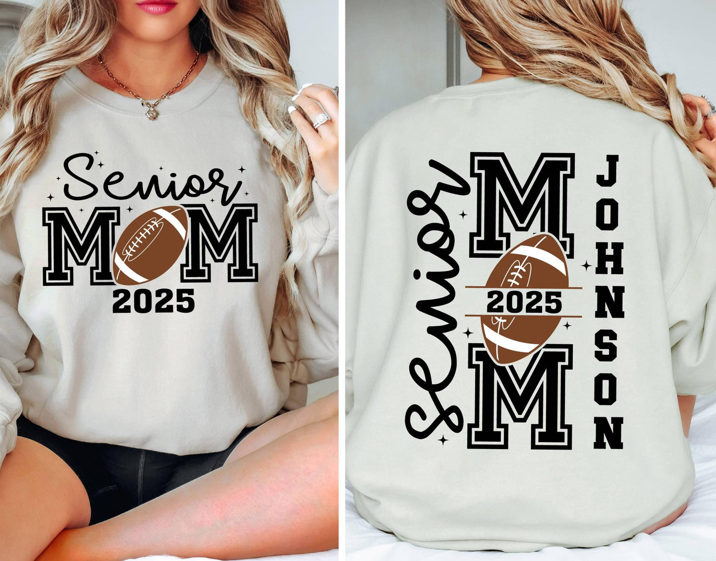 Personalized Senior Football Mom 2025 Sweatshirt, Football Mama Sweatshirt, Sports Mom Sweatshirt