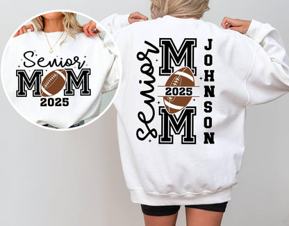 Personalized Senior Football Mom 2025 Sweatshirt, Football Mama Sweatshirt, Sports Mom Sweatshirt