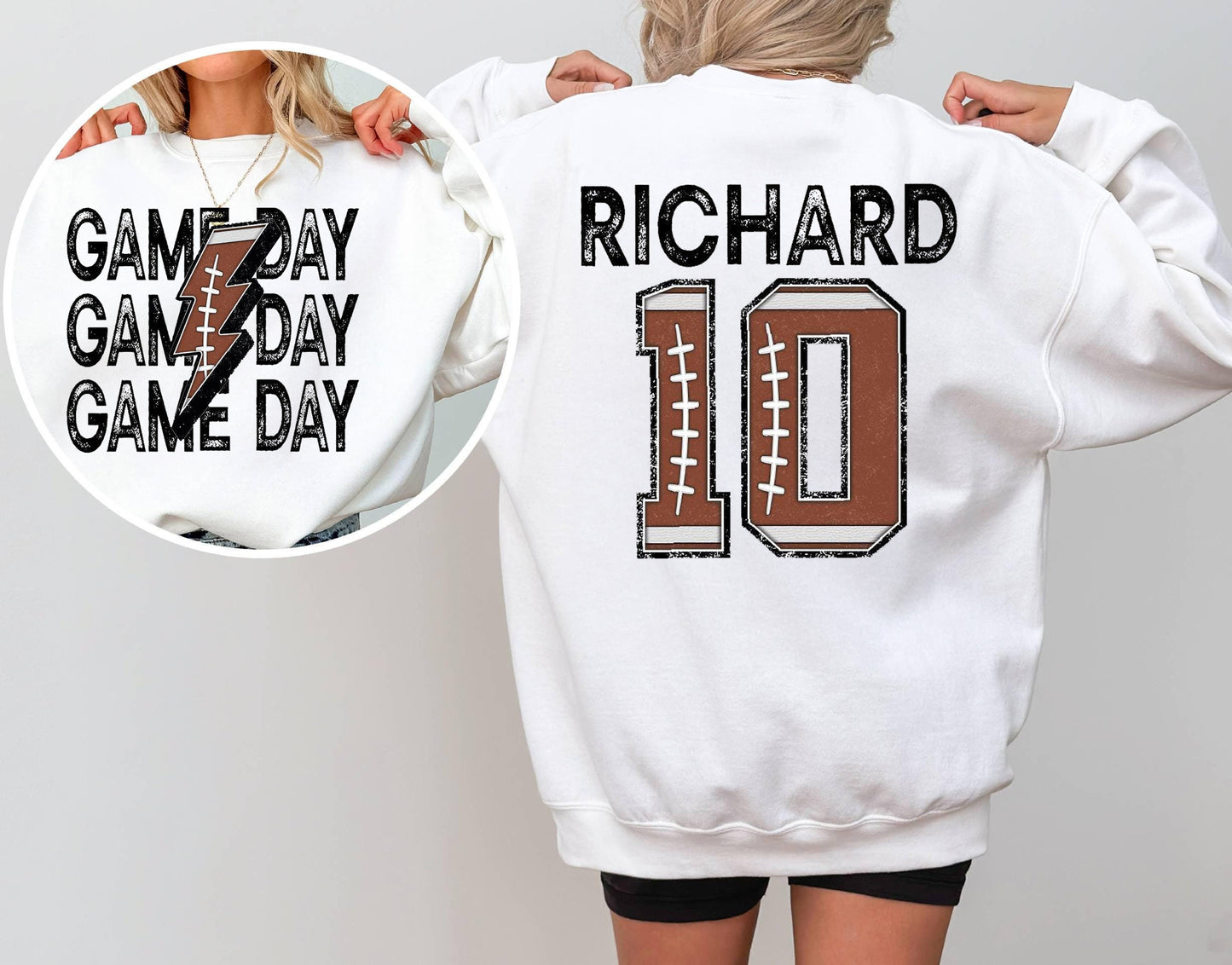 Personalize Football Mom Sweatshirt With Kids Number & Name, Football Mom Shirt, Football Season Shirt
