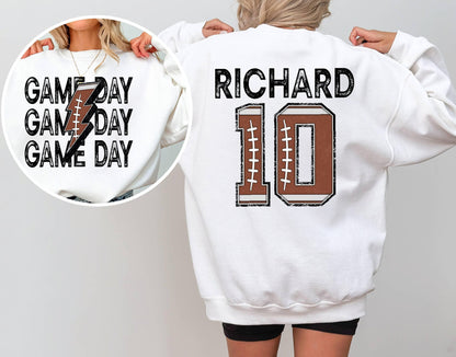 Personalize Football Mom Sweatshirt With Kids Number & Name, Football Mom Shirt, Football Season Shirt
