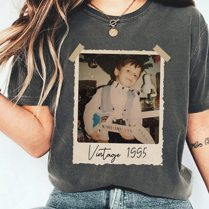 Custom Vintage Photo And Year Shirt, Custom Shirt With Picture Personalized 30th Birthday Gift Vintage