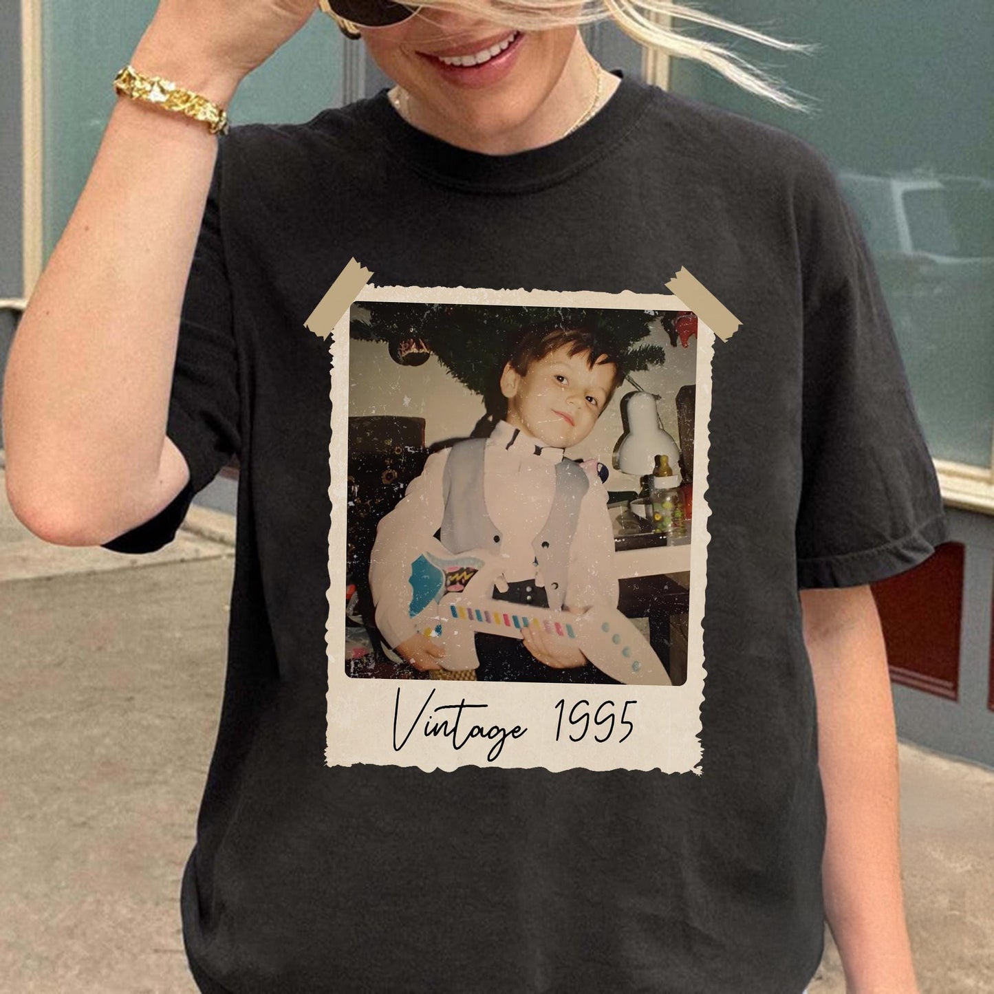 Custom Vintage Photo And Year Shirt, Custom Shirt With Picture Personalized 30th Birthday Gift Vintage