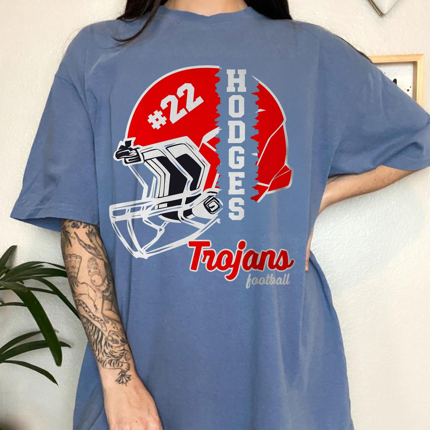 Personalized Football T-Shirt/Custom Football Helmet Frame Shirts/Football Dad Football Mom T Shirt