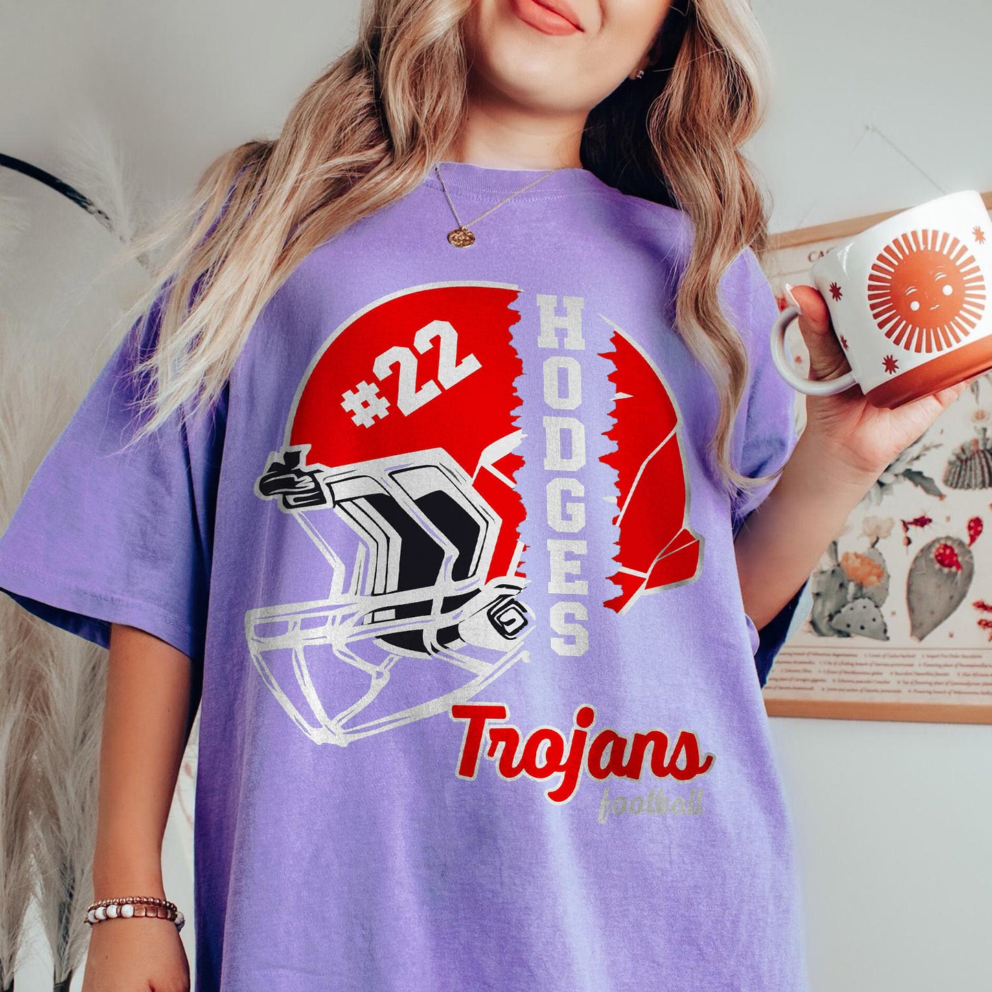 Personalized Football T-Shirt/Custom Football Helmet Frame Shirts/Football Dad Football Mom T Shirt