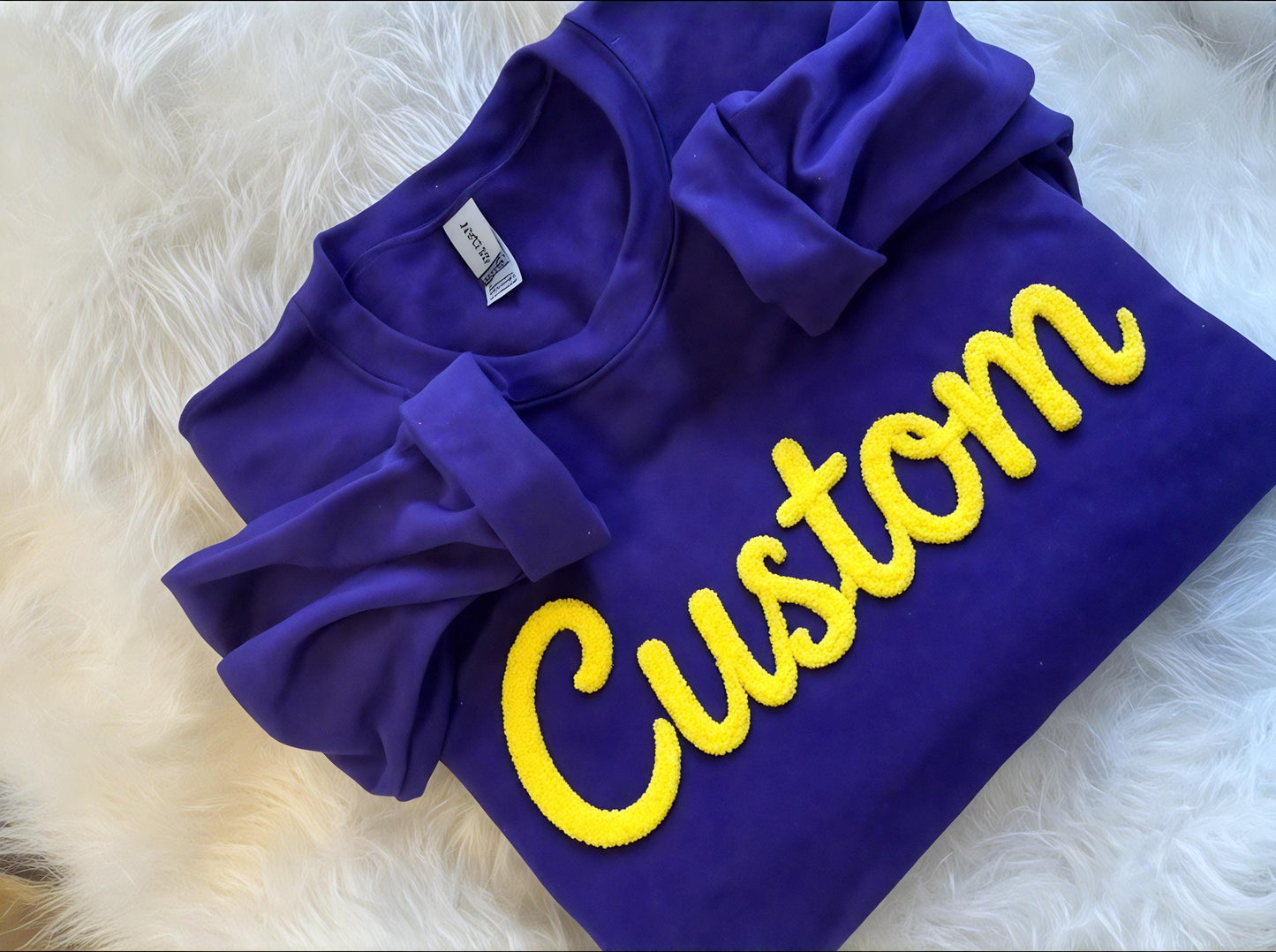 Personalized Embroidered Sports Team Sweatshirt, High School Teams, Eagles, Colts spirit, custom name Chenille Patch,Cheer mom